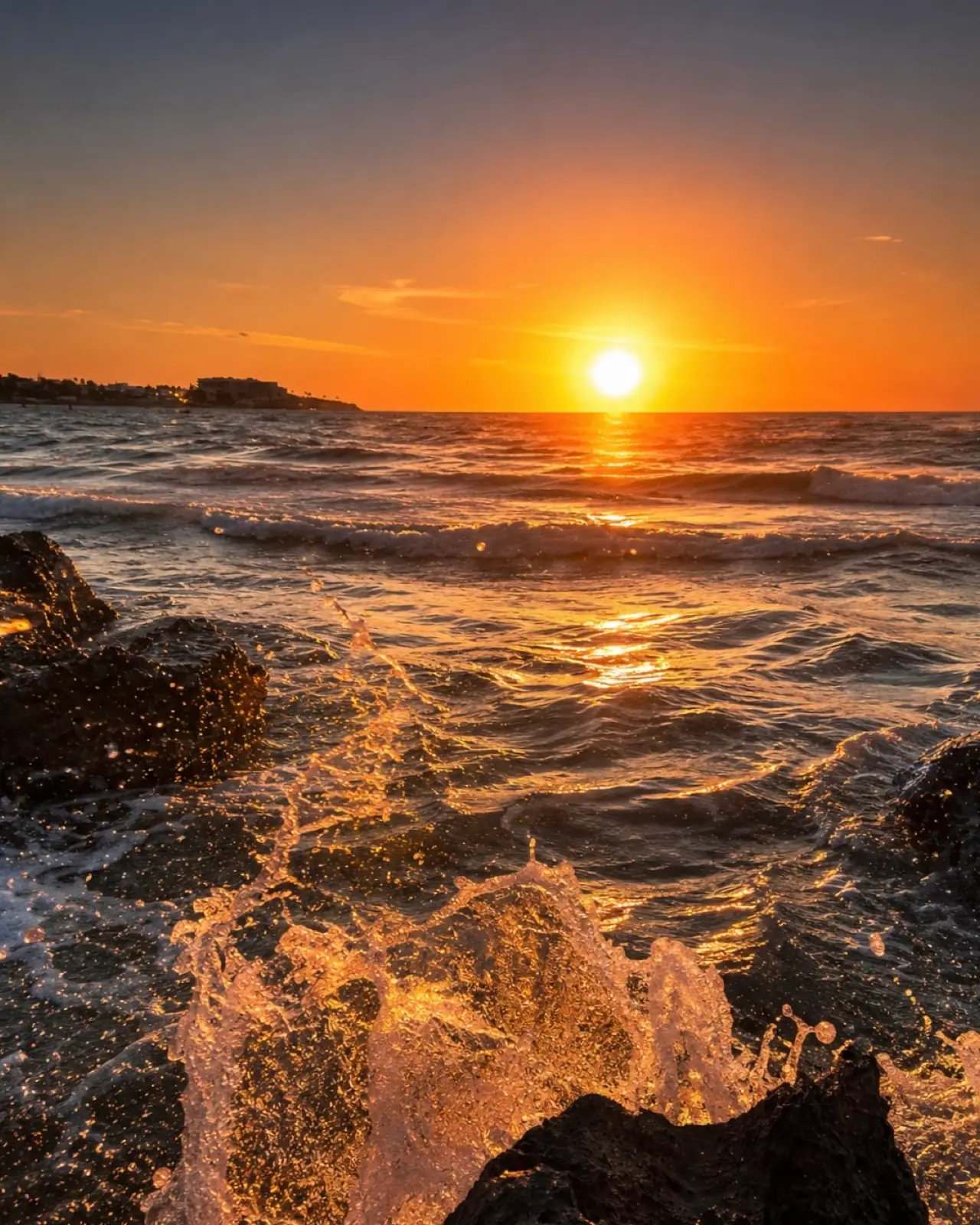Sunset waves at Riviera Beach Bungalows